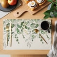 thumbnail image 2 of Placemats Set of 8, Sage Green Eucalyptus Woven Placemat, Linen Place Mats for Kitchen/Dining Tables, Farmhouse Weeping Leaves Linen Washable Table Mats for Party, 2 of 8