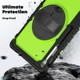 thumbnail image 3 of Case for Samsung Galaxy Tab S10 FE+ Plus 13.1 inch 2025 with Screen Protector, 360 Degree Rotating Kickstand Hand Strap Heavy Duty Shockproof Cover with Shoulder Strap, Lime PC, 3 of 7