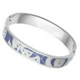 thumbnail image 1 of 7.75 in. High Polished No Plating Stainless Steel Bangle with Top Grade Crystal, Clear, 1 of 1