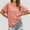 Rose Gold, variant on Women's Casual Round Neck T Shirt with Drawstring Hem Stylish Summer Top for Women Comfortable Pure Color Tee with Denim Shorts Casual Summer Shirts Women Athletic Shirt Summer Tee Shirts Women