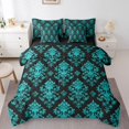 thumbnail image 1 of Erosebridal Bohemian Flower Bedding Queen Size,Exotic Style Comforter Sets with Sheets,Lightweight Reversible Bedding Sets Queen Size,Damask Decor,7 Pieces, 1 of 5