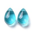 thumbnail image 2 of GKNET 200X Glass Drop Shape Beads Transparent or Glitter Loose Bead Mixed 9x6x5mm-Transparent - Teal, 2 of 6