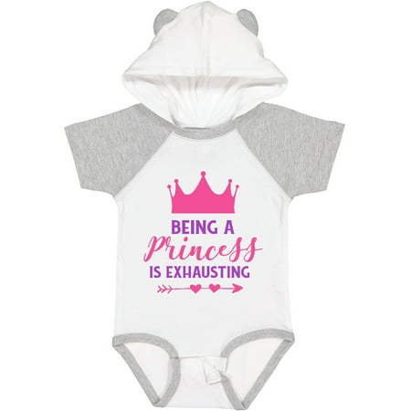 

Inktastic Being a Princess is Exhausting Crown Hearts Gift Baby Girl Bodysuit
