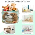 thumbnail image 4 of WOBOGO Cavalier King Charles Spaniel Dog Toy Storage Basket 20×14in Canvas Laundry Hamper for Living Room Kids Room Bathroom Organizer, 4 of 6