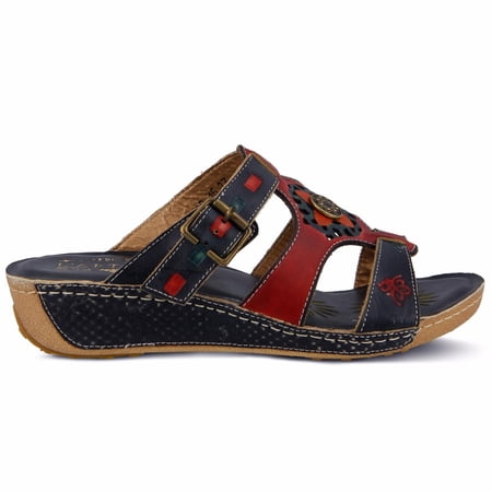 spring step blue sandals