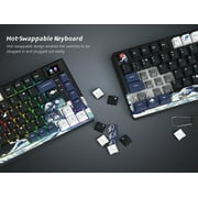 COSTOM Mechanical Keyboard,75% Gaming Keyboards Rgb Custom Keyboard with Hot Swappable,Keyboard Driver and Multimedia Screen for Mac/Win, Black