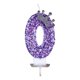 thumbnail image 2 of Purple Glitter Number Birthday Candles 0-9 Set Cake Topper Candles For Party Decor, 2 of 6