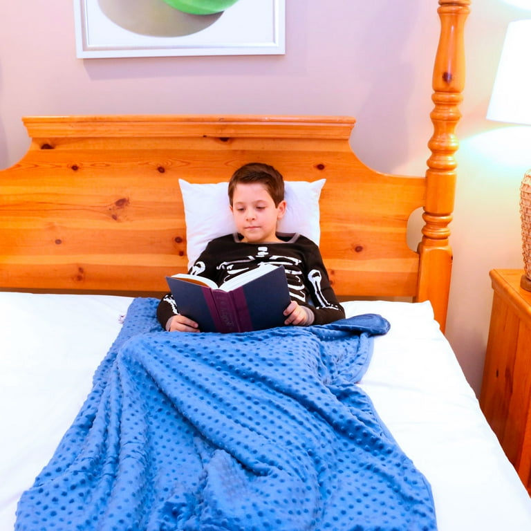 Huggaroo Weighted Blanket for Kids 7 lb 36 x 48 inches Blue Walmart