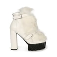 thumbnail image 2 of Lemonade  Faux Fur Strappy Lugged Sole Chunky Heel Bootie 20366, 2 of 6