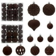 thumbnail image 2 of 48Pcs 3.14Inch Large Christmas Ball Ornaments Vintage Christmas Plastic Ball Ornaments Flocked Tree Hanging Decoration for Xmas Party Wedding Home Decorations, Brown, 2 of 4
