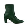 thumbnail image 3 of Unique Bargains Women's Pointy Toe Back Zip Block Heel Ankle Boots Green (Size 10), 3 of 7