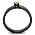 thumbnail image 3 of Luxe Jewelry Designs 2-Piece Women's Black IP Stainless Steel Wedding Ring Set with Apple Green CZ,, 3 of 4