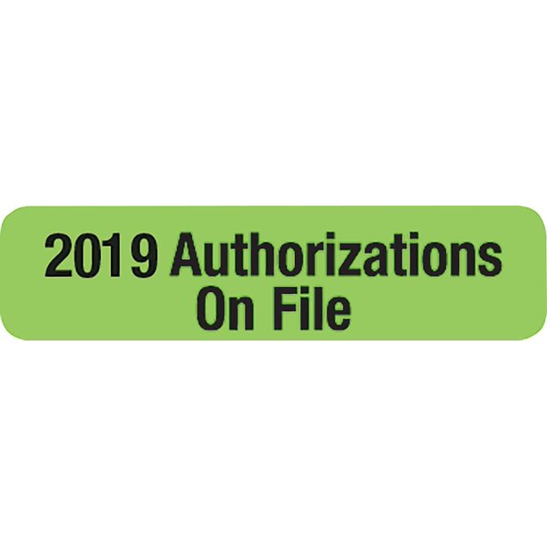 Medical Arts Press Patient Record Labels; 2019 Authorization on 3215419