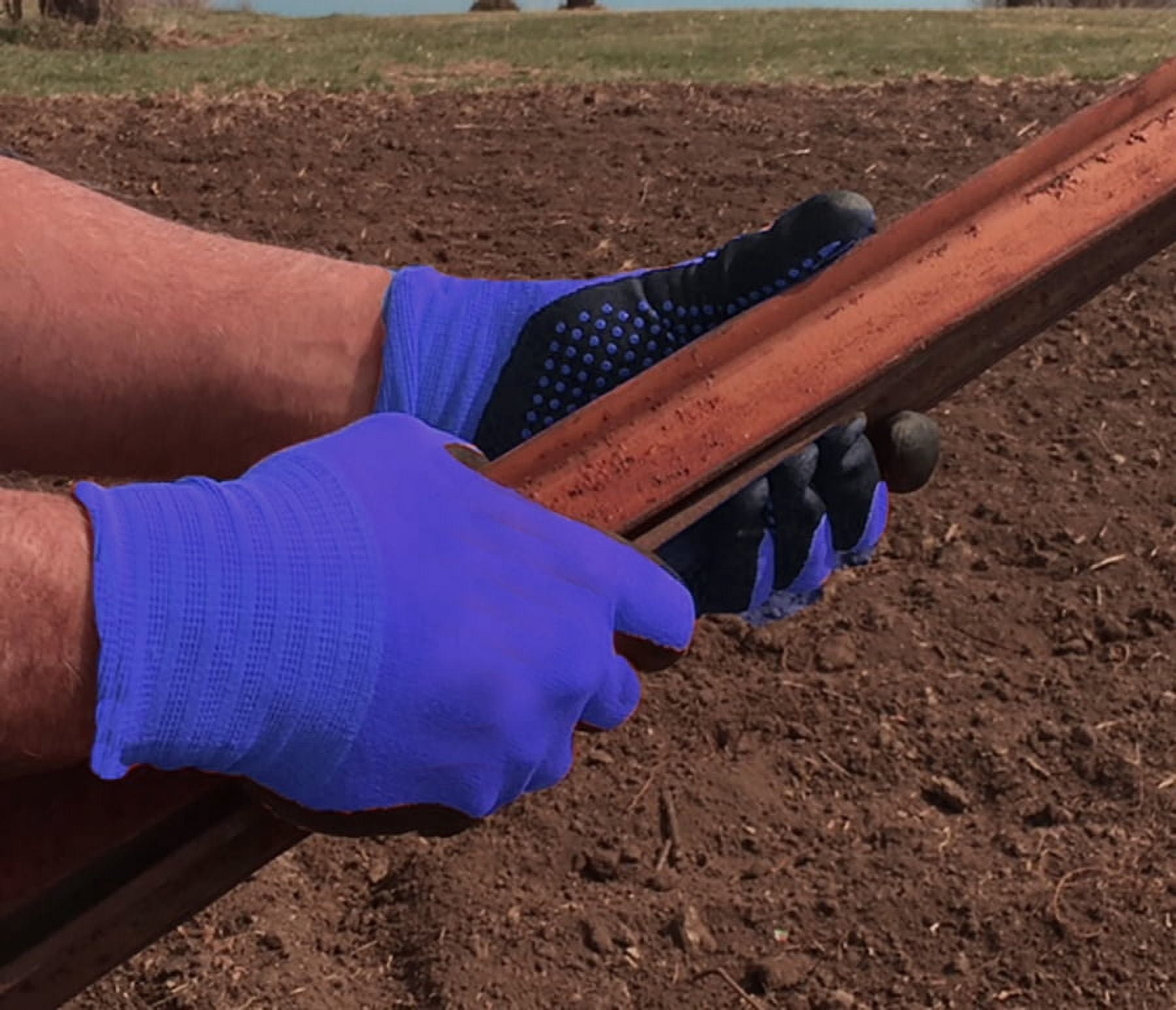 (2 pack) Blue Expert Gardener Large/X-Large Maximum Gripping Gloves, Latex Free