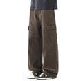 thumbnail image 2 of Mifsaly Men Cargo Pants Wide Leg Baggy Work Trousers with Multi Pockets Relaxed Fit Outdoor Hiking Streetwear Hip Hop Loose Fit Cotton Twill Pant M, 2 of 9