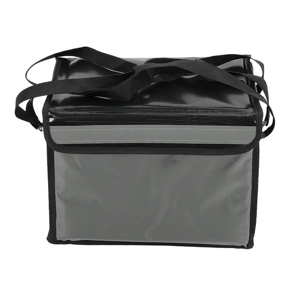 Insulated Food Delivery Bag, 3 Layers of Insulation, Reusable Shopping Bag for Commercial Use, with Shoulder Strap, Removable Bottom Board, Reflective Strip, Adjustable Divider