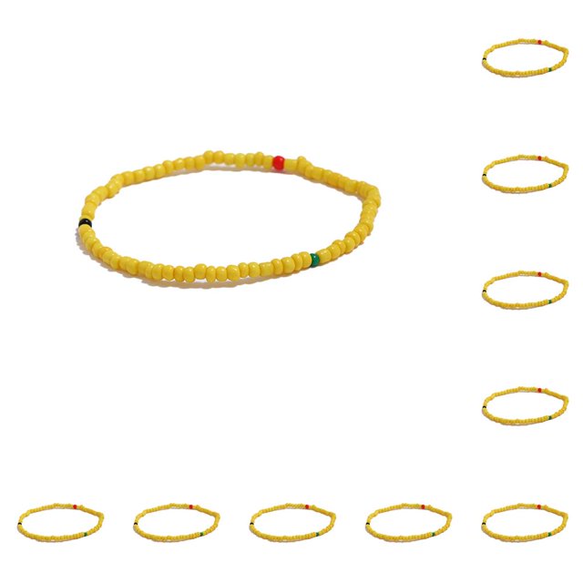 Tobillera Qarigey con cuentas de arroz coloridas 10piezas cadenas de pie duraderas para mujer