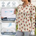 thumbnail image 6 of Jeiento Women's Golf Shirts, Moisture Wicking Cute Golf Strawberry Tops, Long Sleeve V Neck Quick Dry Sun Protection Top for Yoga, Outdoor Travel and Daily Wear, 6 of 7