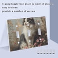 thumbnail image 4 of Dailycode Light Switch Plate Covers 2 Gang Wall Plate Plastics Outlet Covers for Kitchen Home Office Decor Fluffy Cat Sitting in Wildflowers, 4 of 8