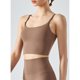 thumbnail image 3 of Correa delgada Yoga sujetador Pure Color U Back Crop Camisole Top para deportes con almohadilla extraíble en el pecho, 3 of 6