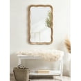 thumbnail image 3 of Kate and Laurel Hatherleigh Scallop Wooden Vintage Wavy Wall Mirror, 24 x 38, Antique Gold, 3 of 10