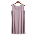 thumbnail image 3 of Plus Size Tank Nightgowns for Women Casual Sleeveless Sleep Dress Crew Neck Sleep Soft Comfy Pajama Dress, 3 of 5
