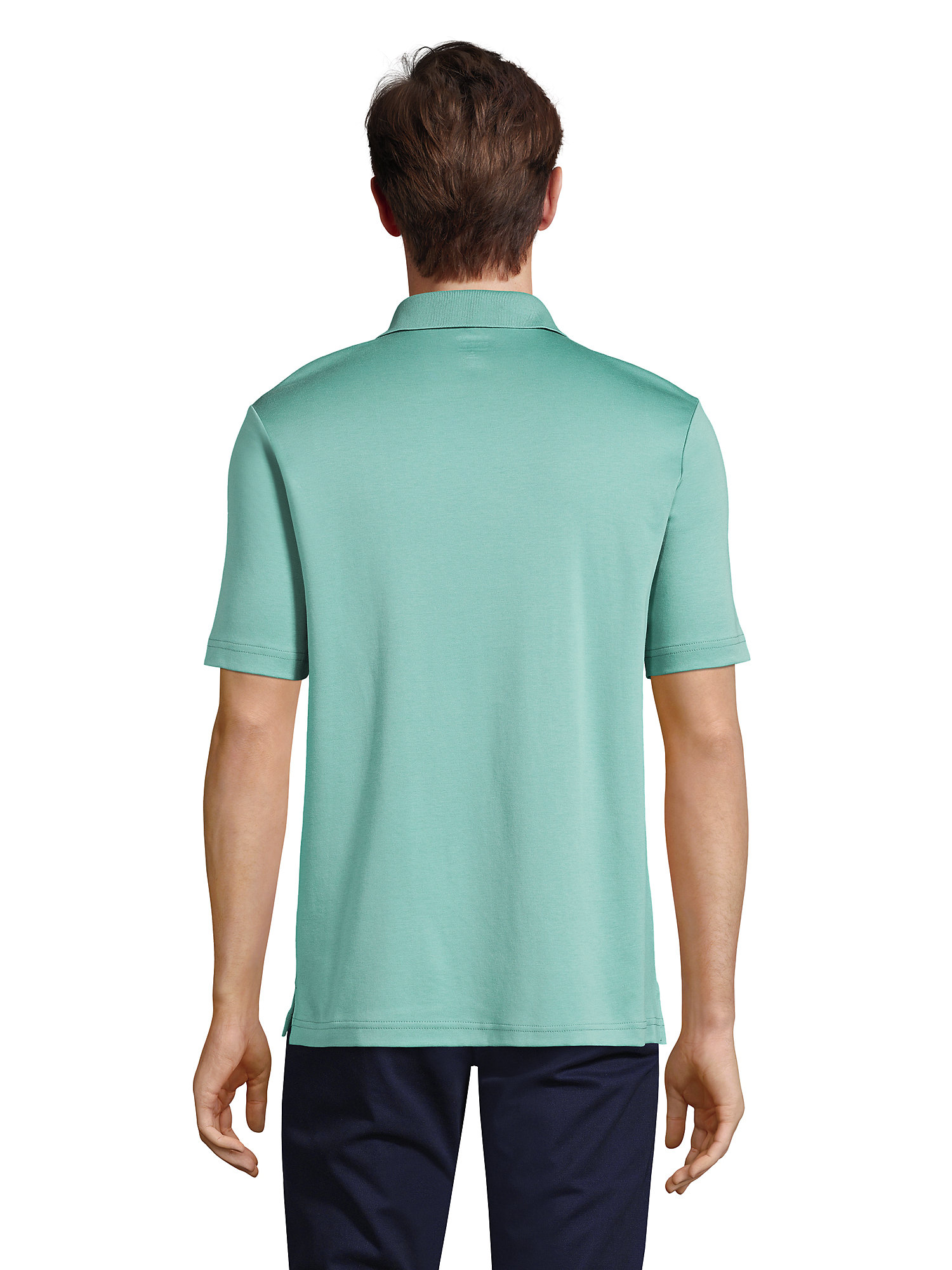 Lands' End Men's Tall Short Sleeve Super Soft Supima Polo Shirt with Pocket 