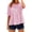 *Pink, variant on Women's Gingham Peplum Babydoll Top , Ladies' Crew Neck Short Sleeve Blouse , Casual Loose Fit Summer Shirt For Women,Black,S-2XL