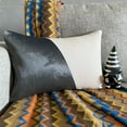 thumbnail image 3 of The HomeCentric Decorative Grey Pack of 2, 12"x14" (30x35 cm) Lumbar Pillow Cover, Velvet & Linen Solid Color Block Oblong Pillow, Patchwork Pattern Modern Style - Velutinous Grey, 3 of 10