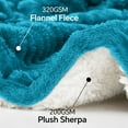 thumbnail image 2 of Sherpa Fleece King Size Blanket - Super Soft & Warm Striped Fleece, Cozy Plush Fluffy Large Bed Blanket All Season Use (Teal, 104x90 Inches), 2 of 14