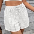 thumbnail image 6 of Women's Summer Casual Lace Elastic Waist Shorts Cute Eyelet Beach Vacation, 6 of 9