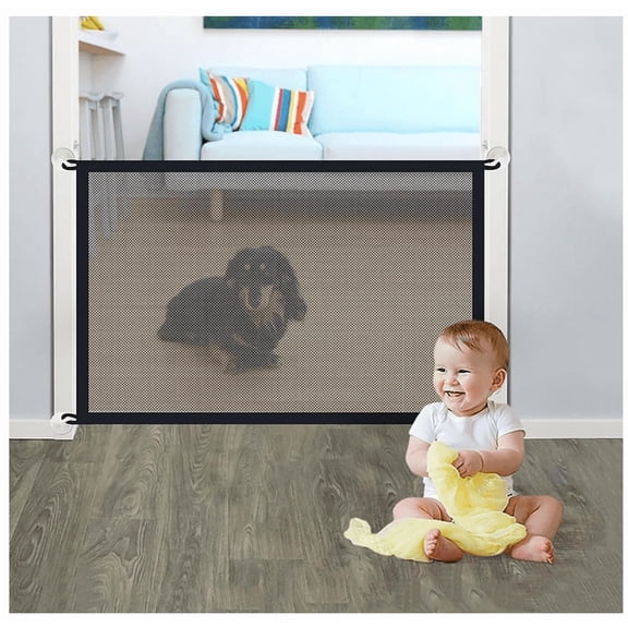 Dog Gate for Stairs Pet Gate for The House Providing a Safe Enclosure for Pets to Play and Rest, 4 Hooks Design (71'' x 28'')