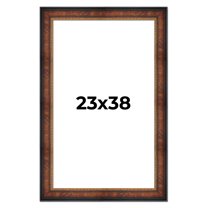 23x38 Frame Brown Walnut Gold Ornate Trim Solid Wood Plein Air Picture Frame | 3 Inch Moulding
