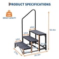 thumbnail image 3 of GloryStar 3-Step Portable RV Steps, Non-Slip Aluminum Stairs with Single Handrail for Deck, Poolside, and Camper Entry, 3 of 7