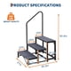 thumbnail image 3 of Yeshouse Escaleras portátiles de 3 escalones para autocaravanas, aluminio con peldaños antideslizantes y pasamanos, ideales para caravanas, jacuzzis, terrazas y piscinas, 3 of 7