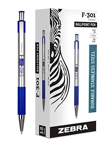 Zebra F 301 Ballpoint Stainless Steel Retractable Pen Fine Point 0   27a4aef6 88e7 4b89 Bf10 7728fd948ceb 1.519476ca8a98a08f366de8844fb16cdb 