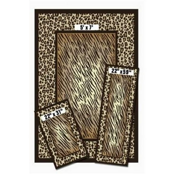 X831-373-J - Capri 3 Piece Rug Set - Leopard Skin