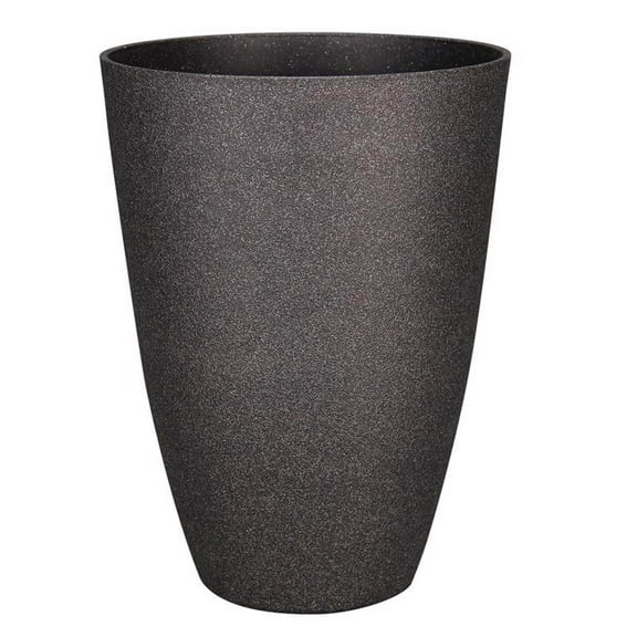 L&G Solutions 7028038 21.9 x 16 in. Polyresin Speckle Tall Planter, Charcoal