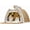 Flat Roof (M) - 19.7*12.6*15.7'', variant on 4 Seasons Indoor Cat House Bed Cave with Natural Sisal Scratcher Mat, Solid Wood Frame with Curtains and Floor Scratching Pad Rug for Couch and Carpet Protection