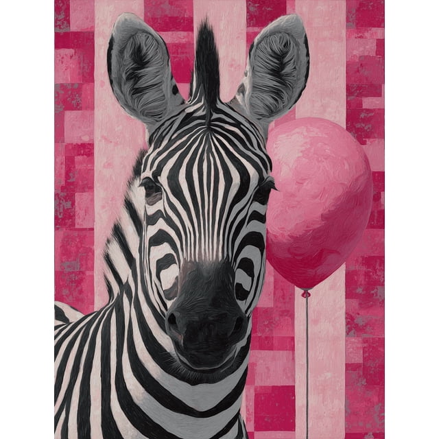 Qisvanset Sunglasses Zebra Balloon Canvas Print 12x16 Inch Bar Wall Art