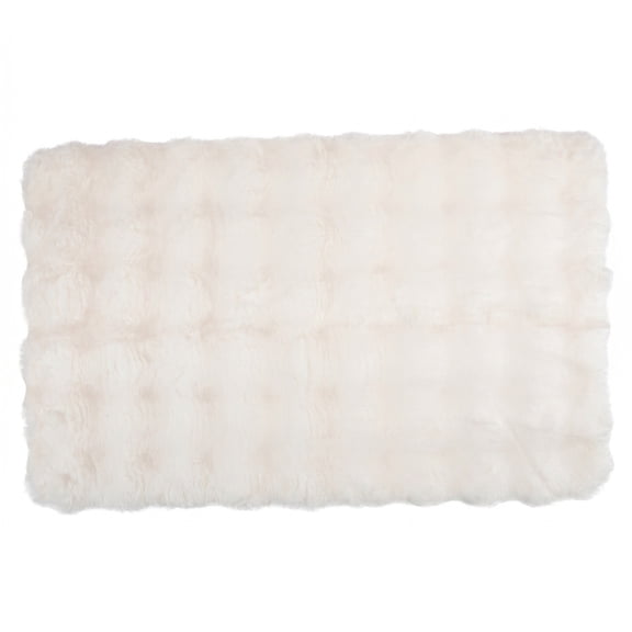 Unique Bargains Soft Absorbent Microfiber Non-Slip Washable Bathroom Rug White 24" x 16"