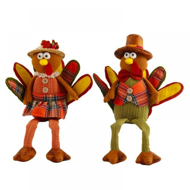 Jolly Cute Cartoon Plush Turkey Toy Thanksgiving Decoration, Handmade Fall  Harvest Winter Holiday Decorations, for Home Party Table Ornaments -  
