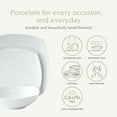 thumbnail image 2 of over&back Dinnerware Set - Porcelain Dish Set with Dinner Plates, Salad Plates, Soup Bowls - 12-Piece All-Occasion Place Settings -Soft Square | White, 2 of 7