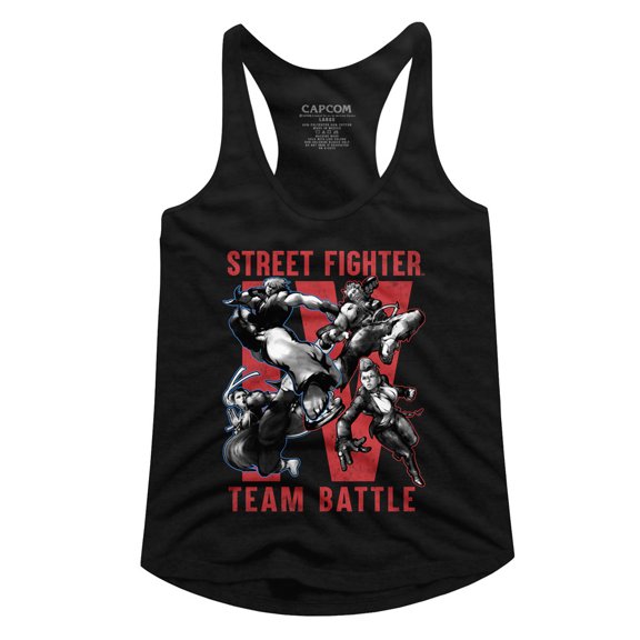 Street Fighter Team Battle Black Women's Racerback Tank Top
