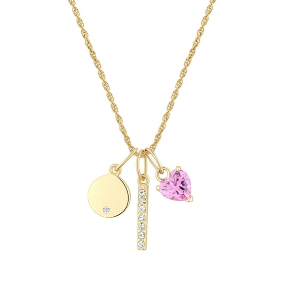 Brilliance Fine Jewelry Women's Simulated Diamond Cluster Necklace in 14KT Gold Plated Sterling Silver