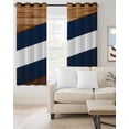 thumbnail image 2 of Navy Blue White Stripes Blackout Curtains for Bedroom Living Room Darkening Curtains 84 Inch Length 2 Panels Set Farmhouse Striped Vintage Window Curtain Window Treatment Grommet Drapes 52"x84", 2 of 9