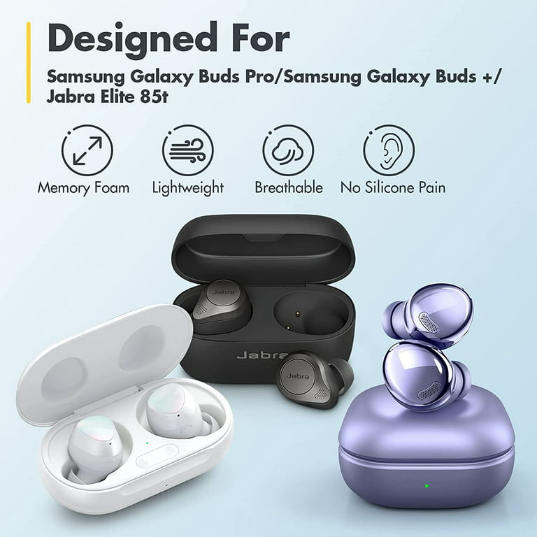 Memory Foam Tips for Samsung Galaxy Buds 2 Pro, No Silicone Eartips Pain,  Anti-Slip Replacement Ear Tips, Fit in The Charging Case, Reducing Noise