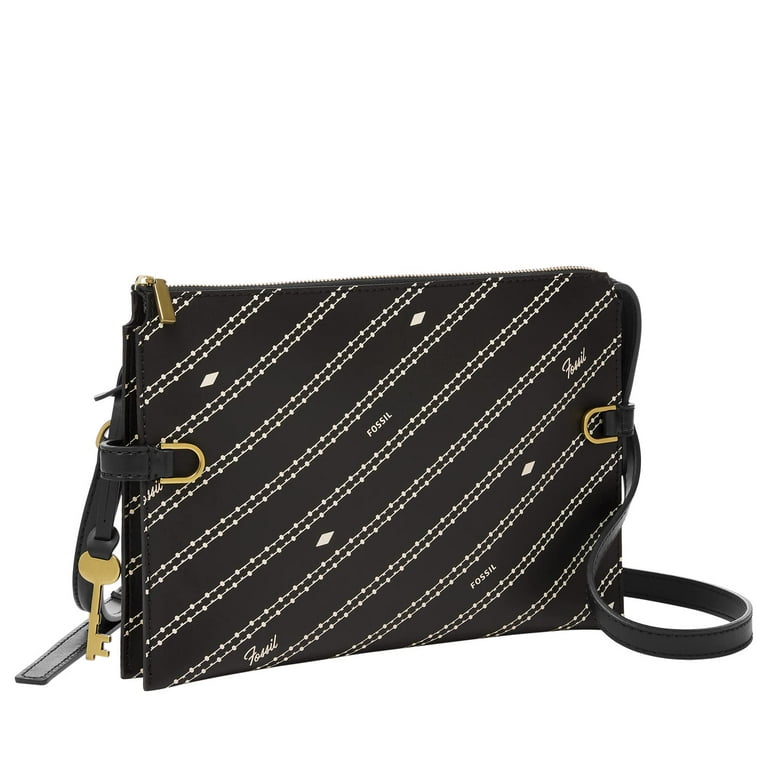 Fossil Women's Kier Cactus Leather Crossbody - Black