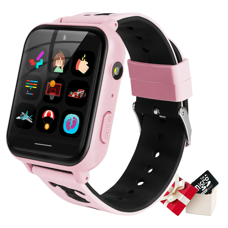 Kids Game Smart Watch Gift for Girls Age 6-12, 24 Puzzle Games HD Touch  Screen Kids Watches with Video Camera Music Player Pedometer Flashlight