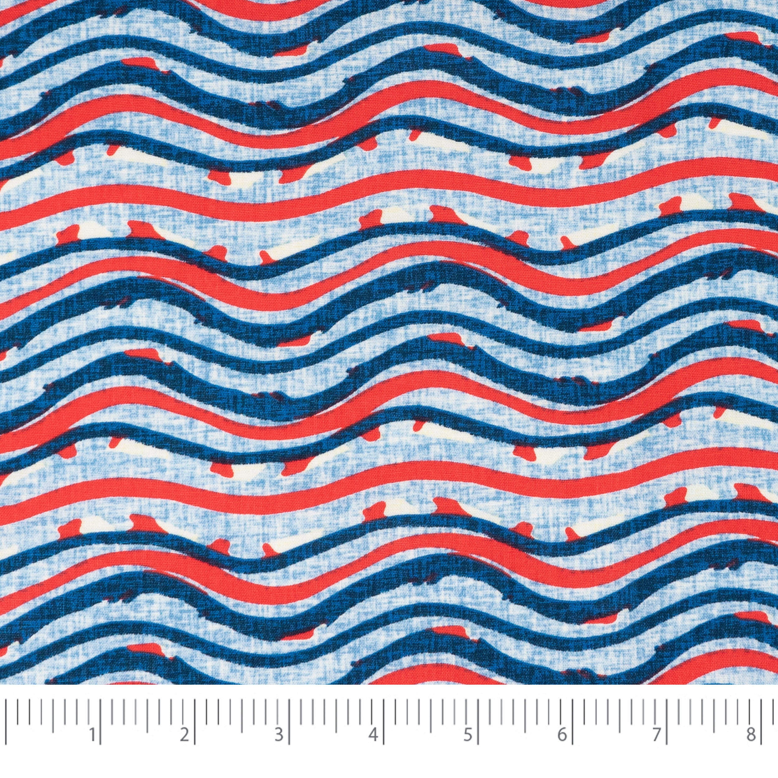 Singer, 100% Cotton, Americana Wavey Lines, Cut by Yard